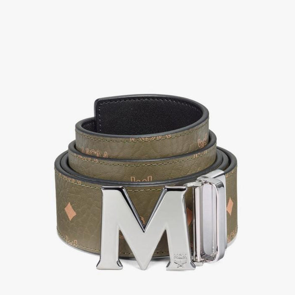 Green mcm belt best sale