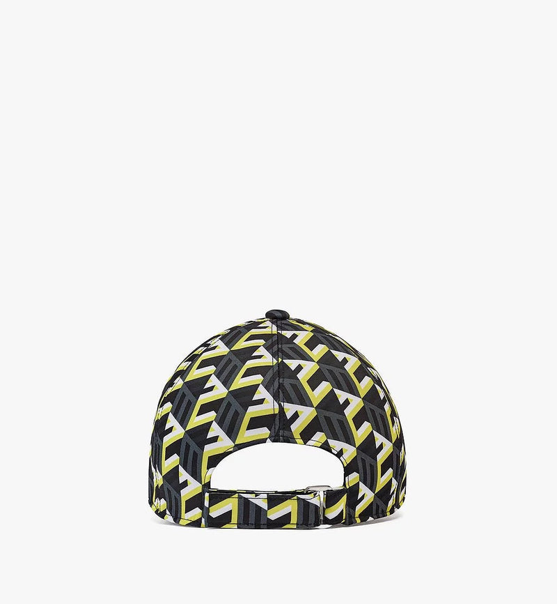 Mcm (yellow Cubic Monogram Print Cap in Recycled Nylon)