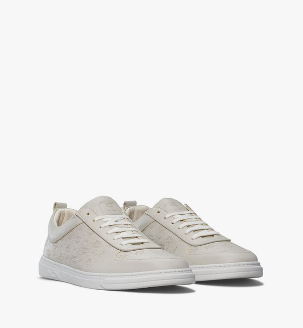 Mcm (Men’s grey Sustainable Terrain Lo Sneakers in Monogram Leather)