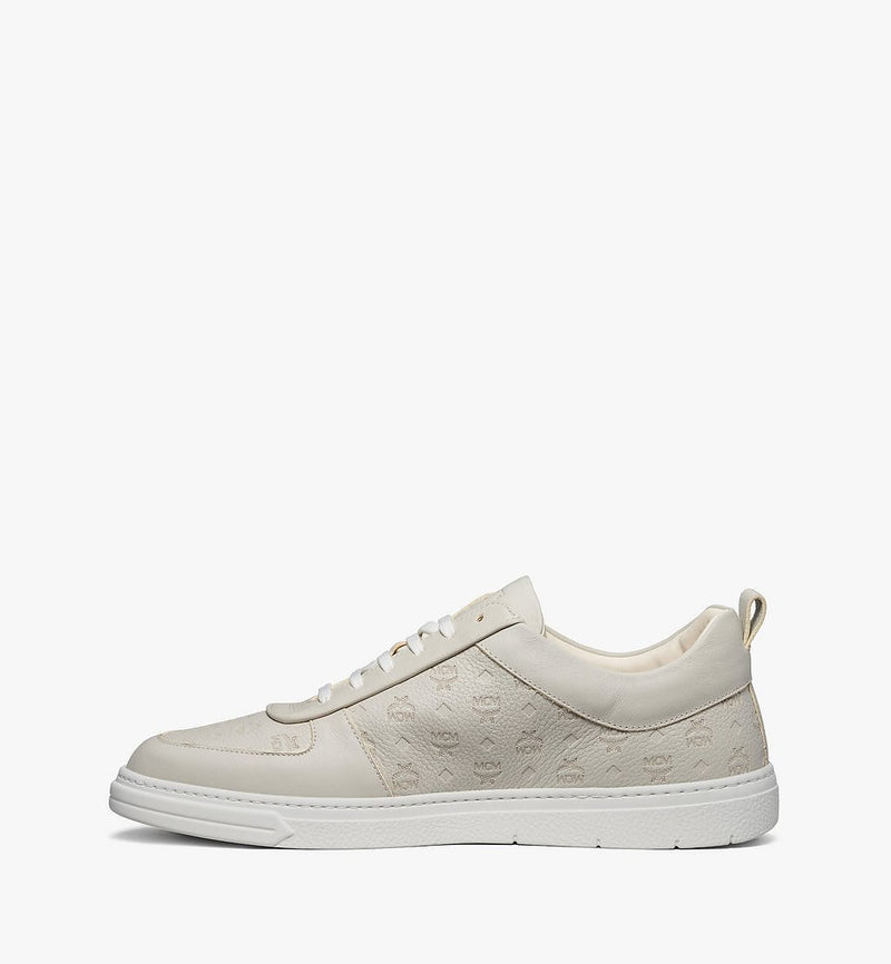 Mcm (Men’s grey Sustainable Terrain Lo Sneakers in Monogram Leather)