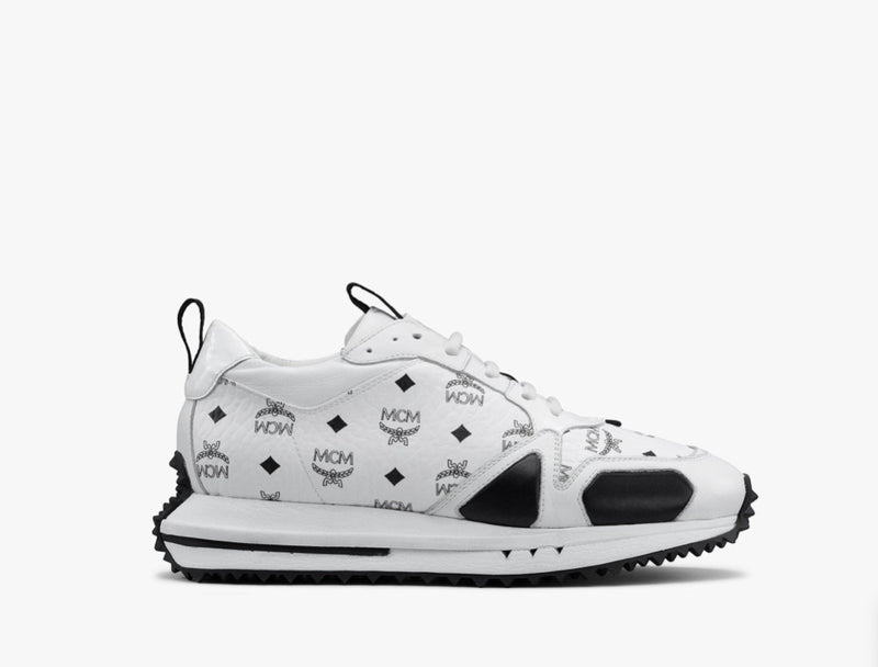 MCM (Women's Mach White 76 Sneakers in Visetos)