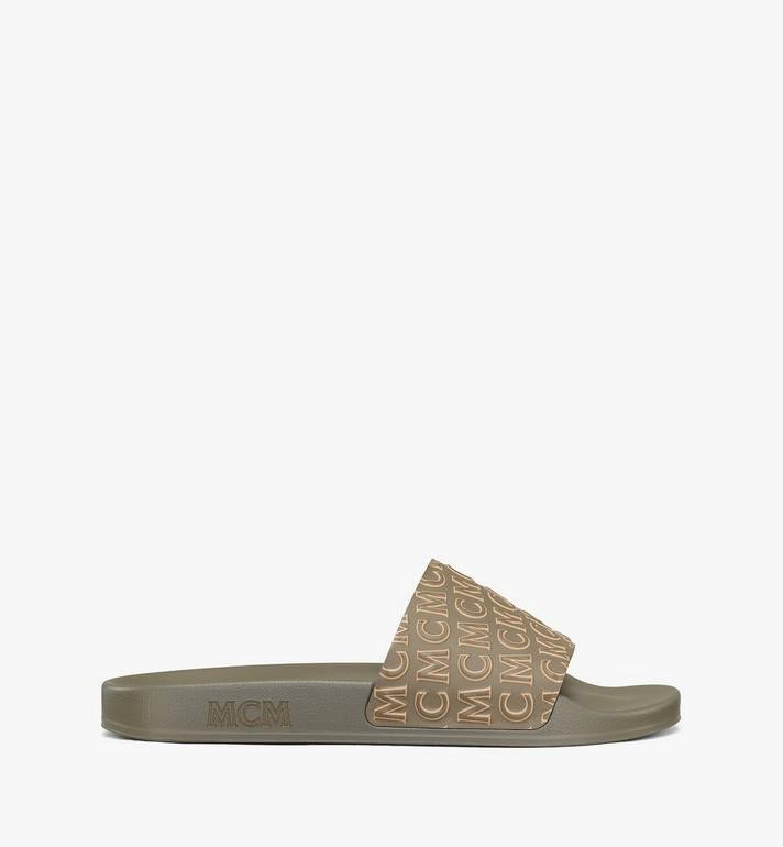 Mcm (men’s green diagonal monogram rubber slides)