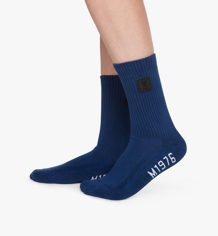 MCM Blue 1976 Logo Plate Socks