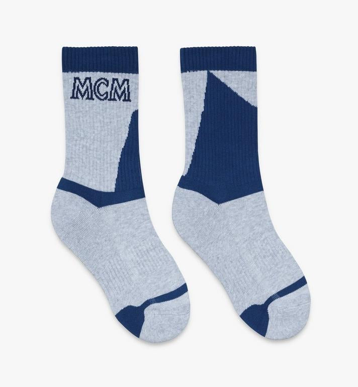 MCM Grey Colorblock Cotton Socks