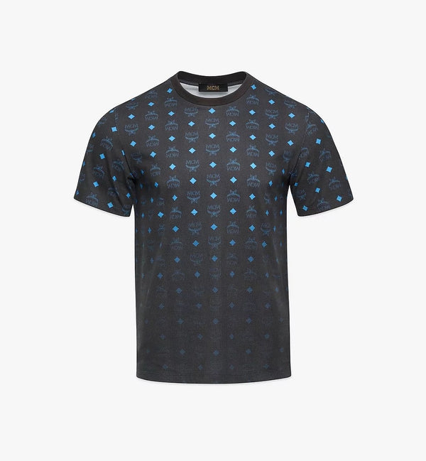 Mcm (black/blue Men’s Gradient Visetos Print T-Shirt)