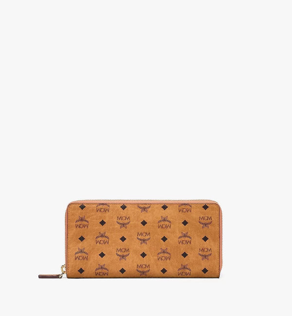 Mcm (cognac zip around wallet in visitors originals)