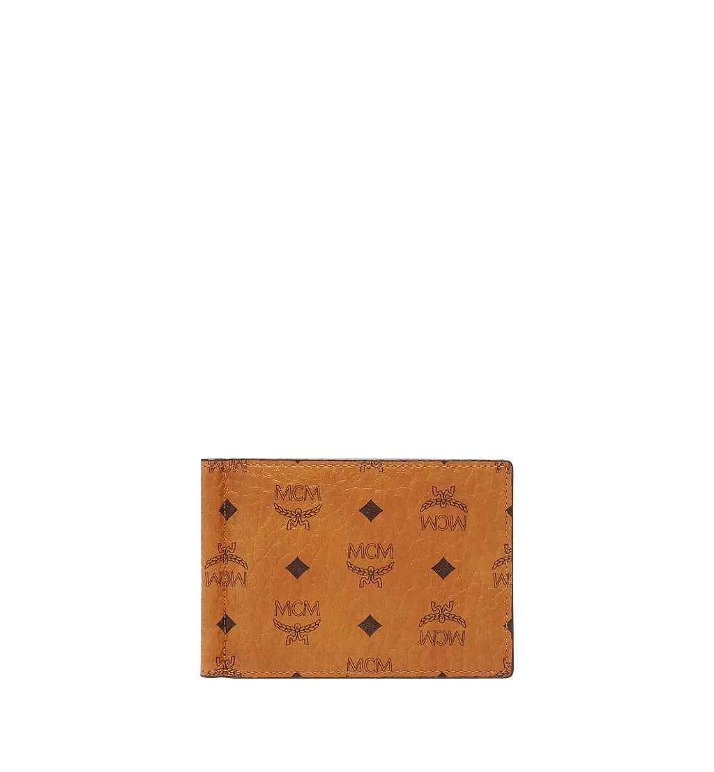 Mcm (cognac Money Clip Wallet in Visetos Original)
