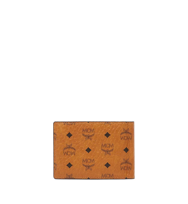 Mcm (cognac Money Clip Wallet in Visetos Original)