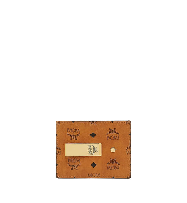 Mcm (cognac Money Clip Card Case in Visetos Original)