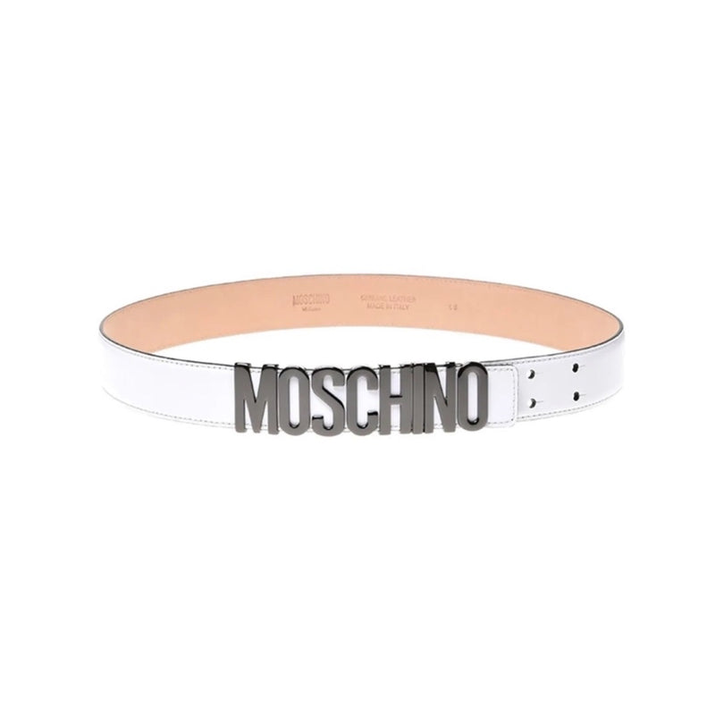 Moschino (white /sliver belt leather logo)