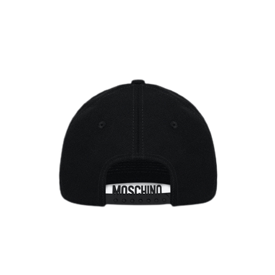 Moschino (black/Gold canvas hat double question mark)