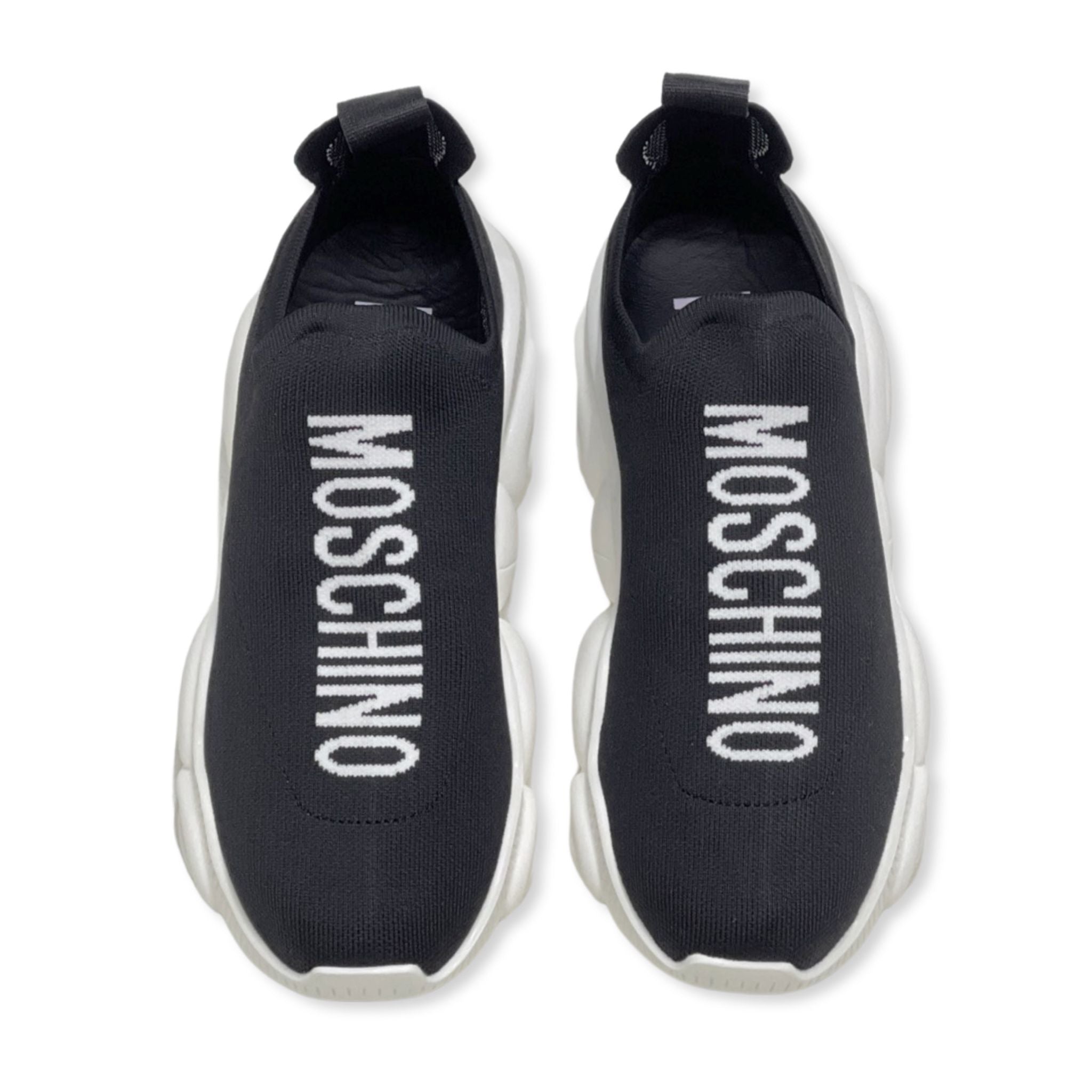 Moschino (black knit logo sock shoes) – VIP Clothing Stores