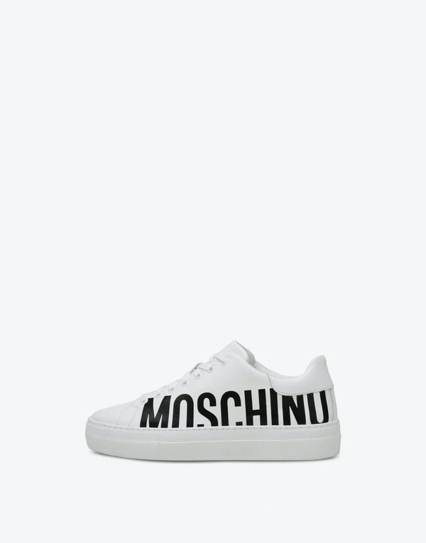 Moschino (white logo leather low top sneaker)