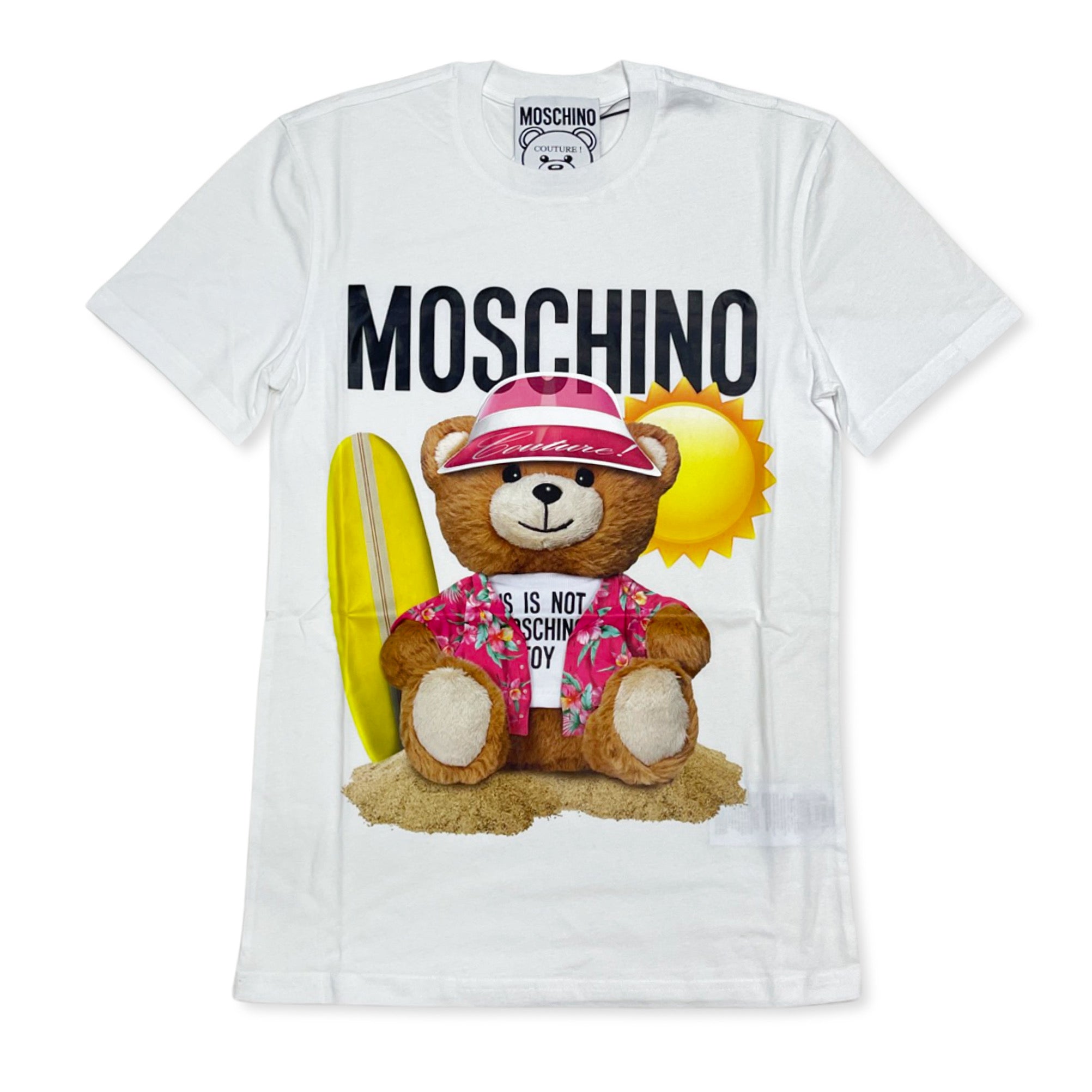 【MOSCHINO】Big Teddy Bear Embroidered Short-Sleeved T-shirt Jersey t-shirt with Teddy Bear embroidery | Moschino
