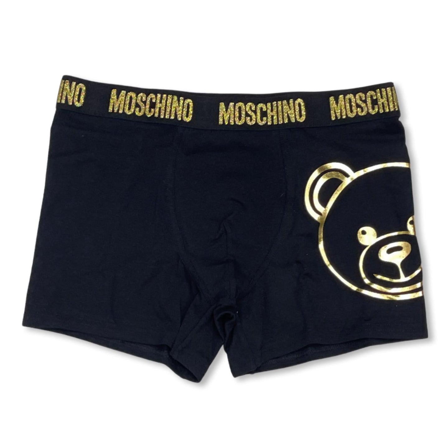 Moschino Men’s Boxer Brief Black / Gold Bear Logo
