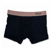 Moschino Men’s Boxer Briefs Pink Logo Waistband Black
