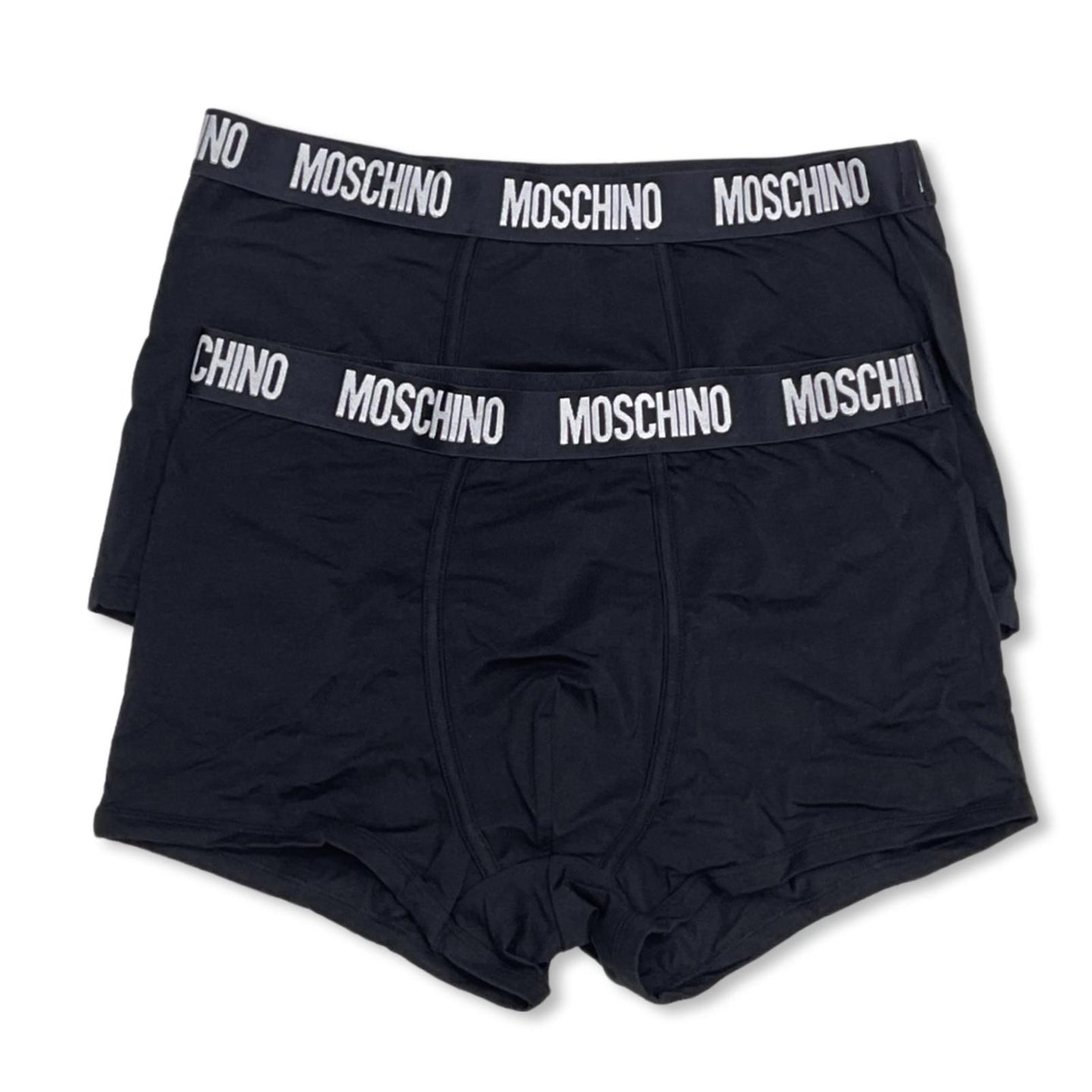 Moschino Men’s Trunk 2-Pack Black / White Logo Waistband