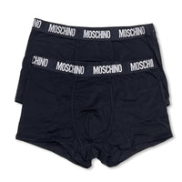 Moschino Men’s Trunk 2-Pack Black / White Logo Waistband