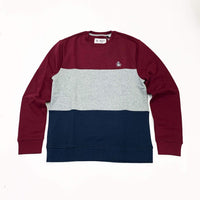 Penguin Men’s Colorblock Crewneck Sweatshirt Burgundy/Grey/Navy