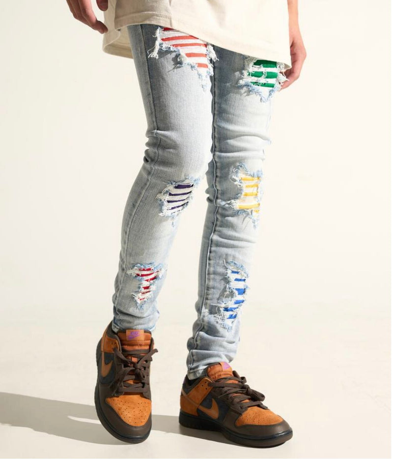 Pheeling (light blue “mixed emotions  skinny jean)