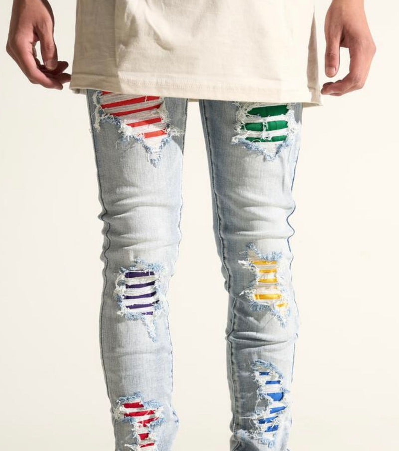 Pheeling (light blue “mixed emotions  skinny jean)