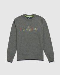 Psycho bunny (men’s heather grey Barbon neon glow sweatshirt)