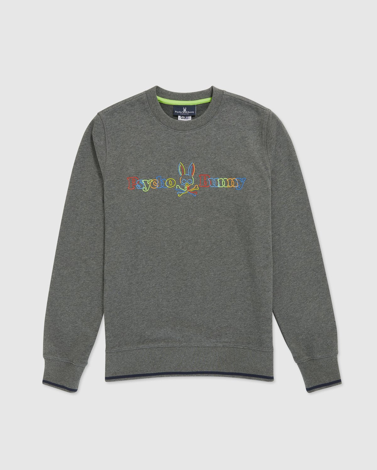 Psycho bunny (men’s heather grey Barbon neon glow sweatshirt)