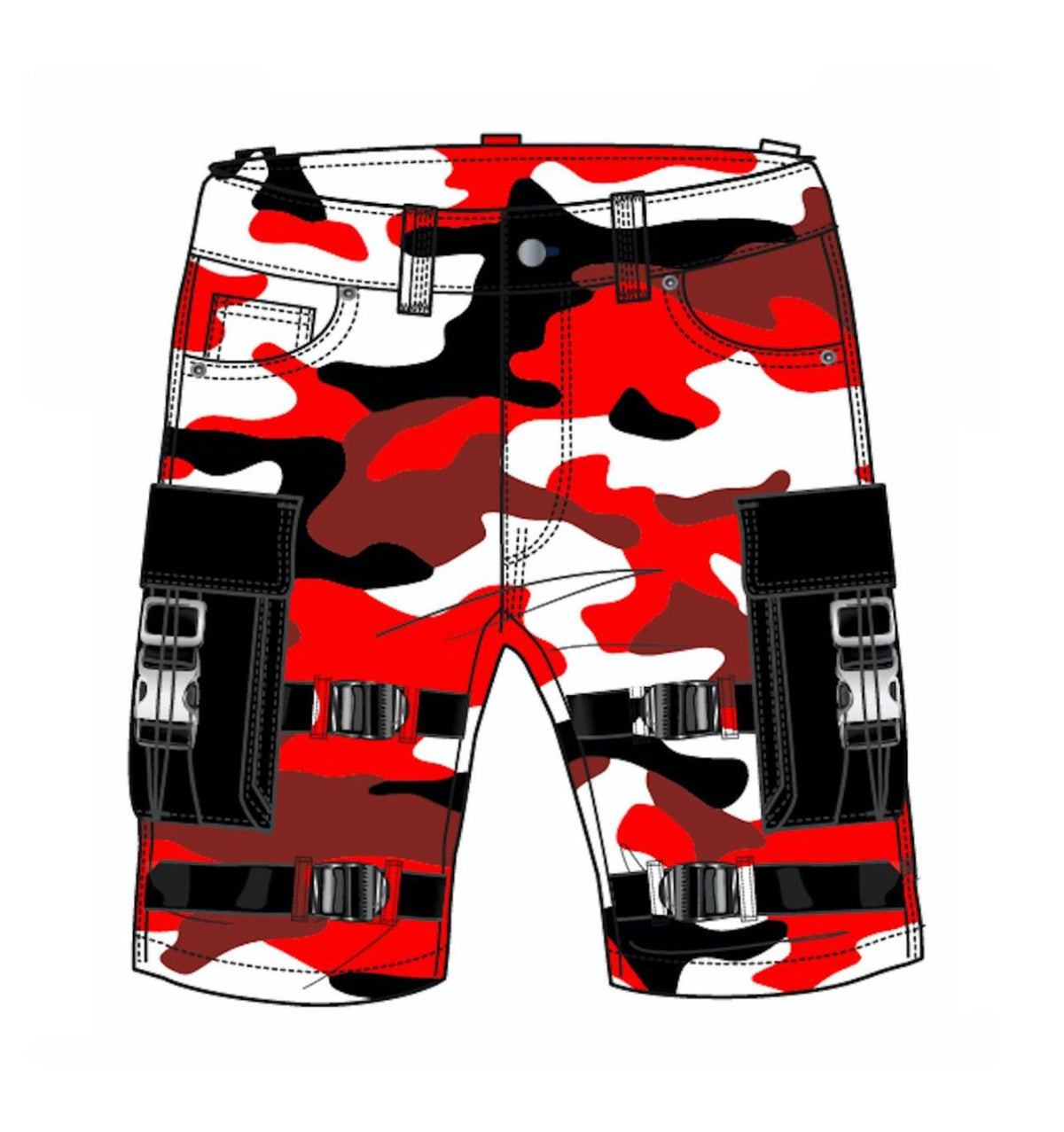 Red camo cargo shorts outlet