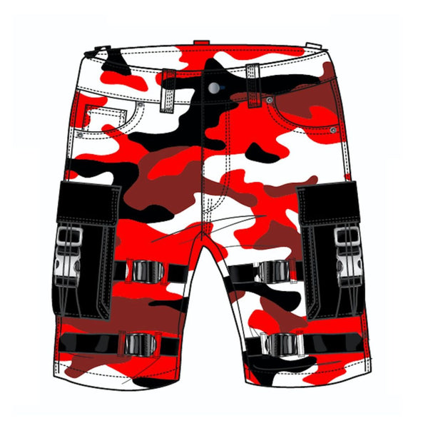 Preme denim red camo cargo short Vip Clothing Stores