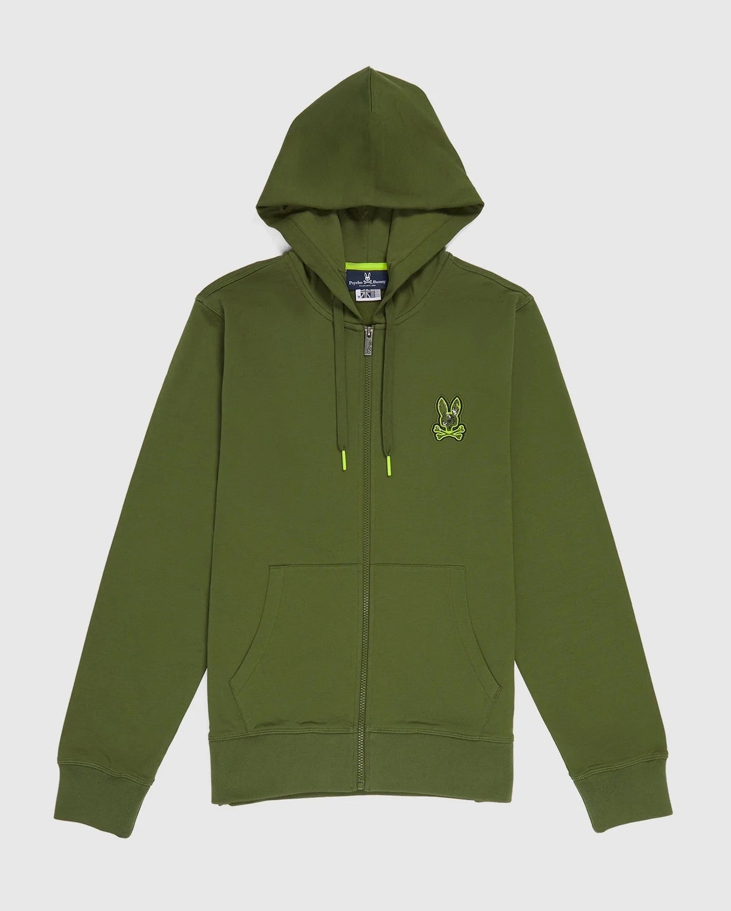 Psycho Bunny Men’s Waverly Logo Hoodie – Dark Olive