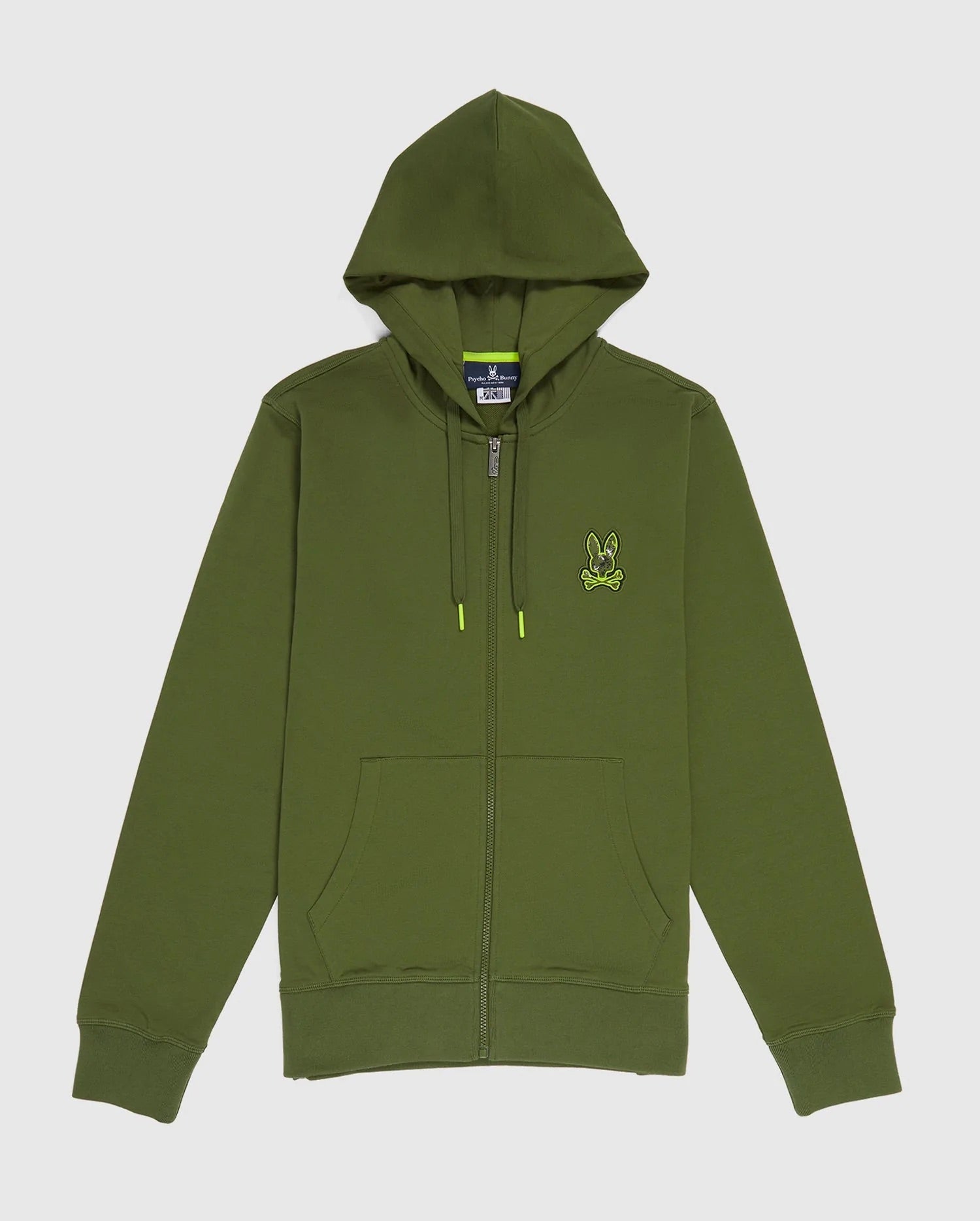 Psycho Bunny Men’s Waverly Logo Hoodie – Dark Olive