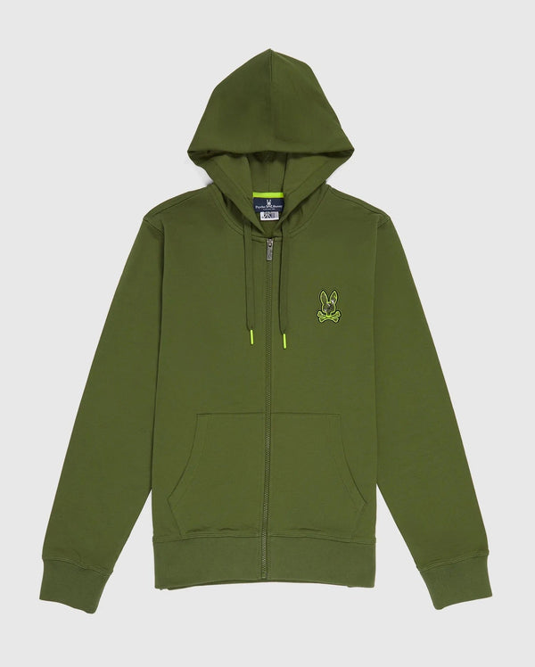 Psycho bunny (dark olive mens waverly bunny logo hoodie)