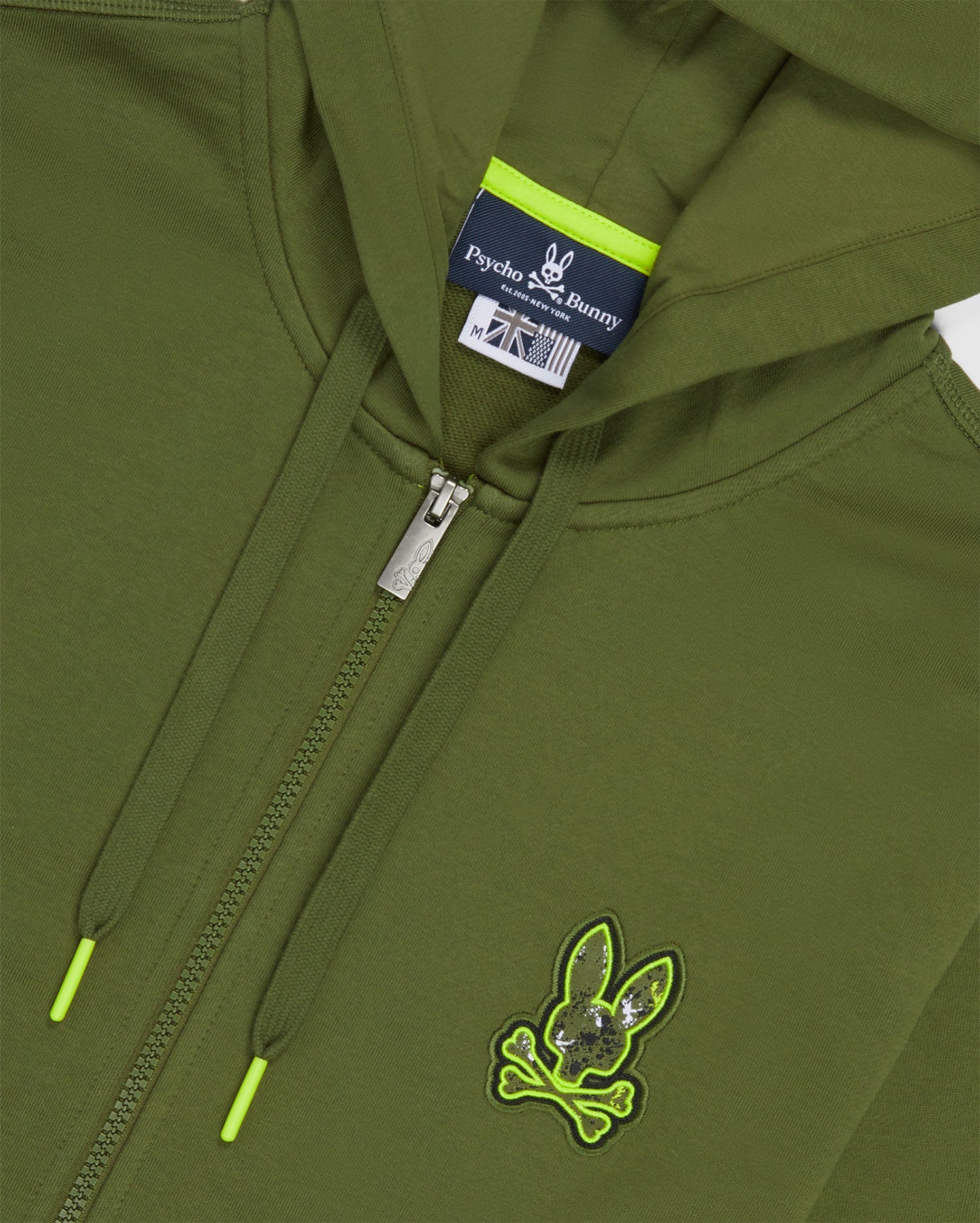 Psycho Bunny Men’s Waverly Logo Hoodie – Dark Olive