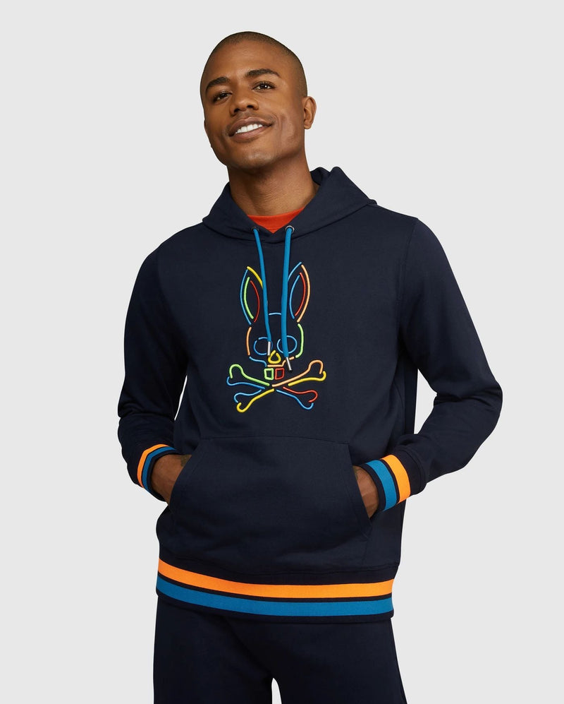 Psycho bunny  (men’s navy Barbon neon glow hoodie)