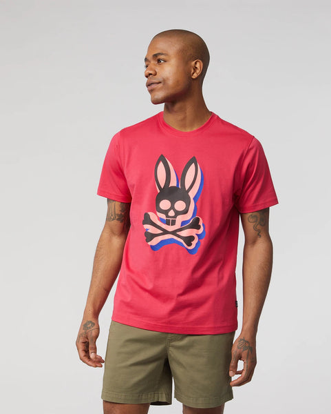 Psycho bunny (mens bright fuschia lamport graphic t-shirt) – VIP