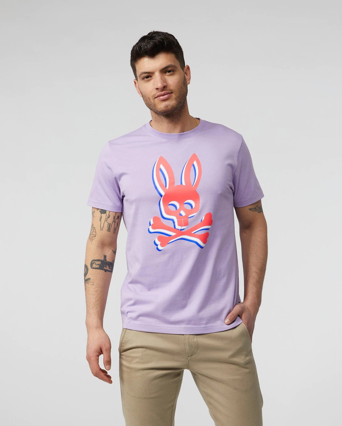 Psycho bunny (mens California lilac henton graphic t-shirt)