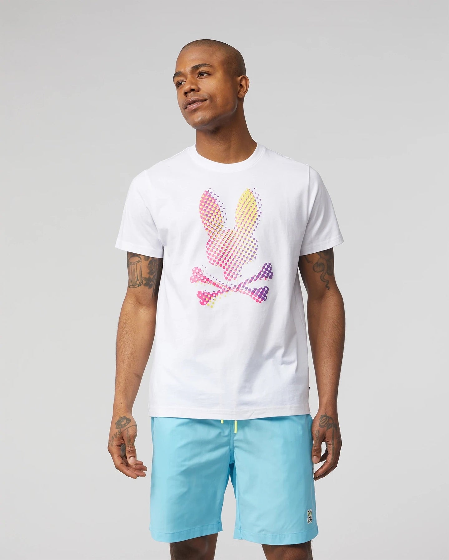 Psycho bunny (mens white hindes graphic t-shirt)