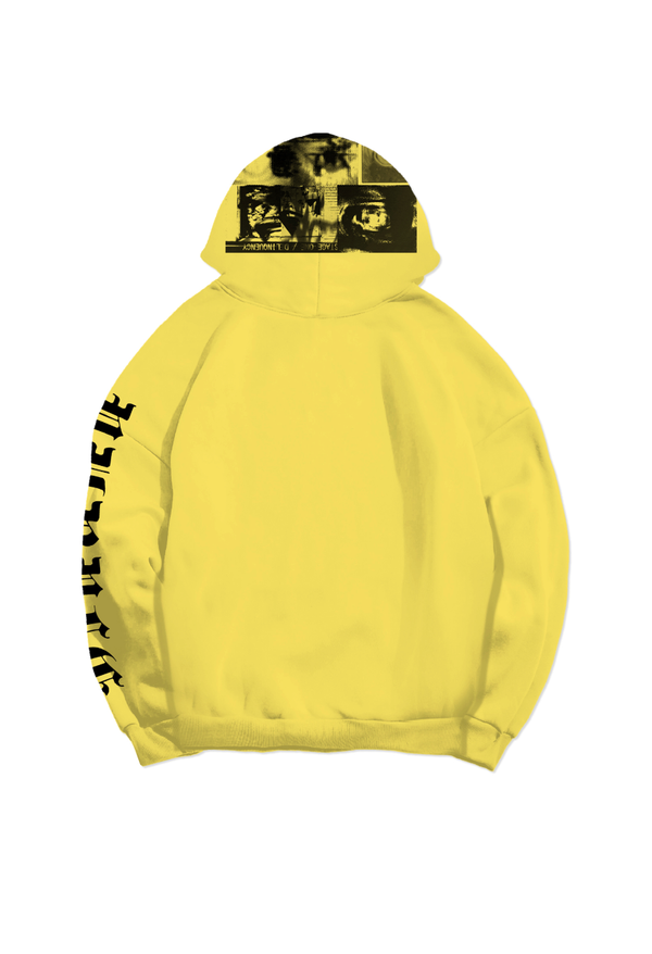 Purple brand (yellow French terry gothic wordmark hoodie)