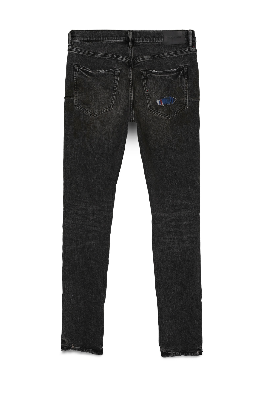 purple brand (black heavy repair with plaid patch jean)