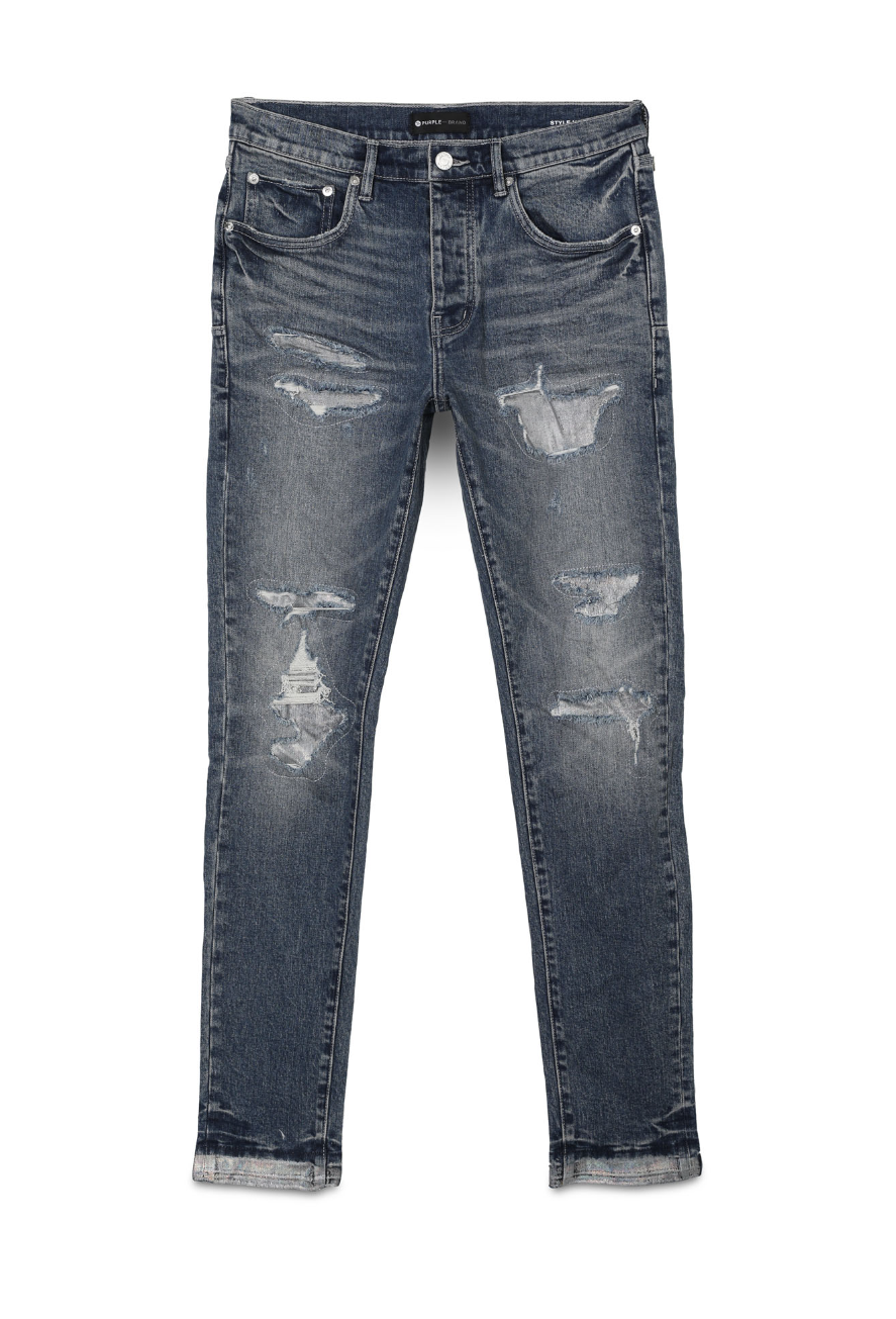 purple brand (indigo vintage holographic repair jean)
