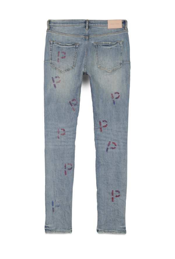 purple brand (light indigo embroidery punch p plaid jean)