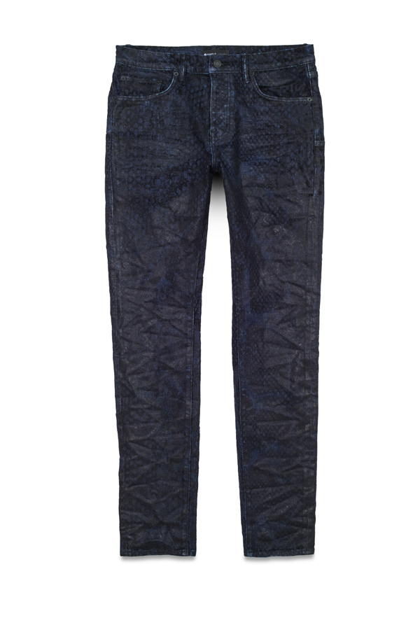 Purple brand (rinsed indigo flocked snake jean)