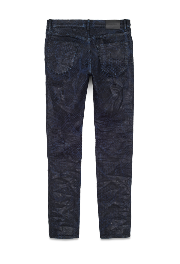 Purple brand (rinsed indigo flocked snake jean)