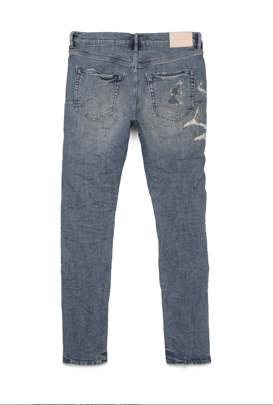purple brand (vintage LT indigo multicolor thread repair jean)