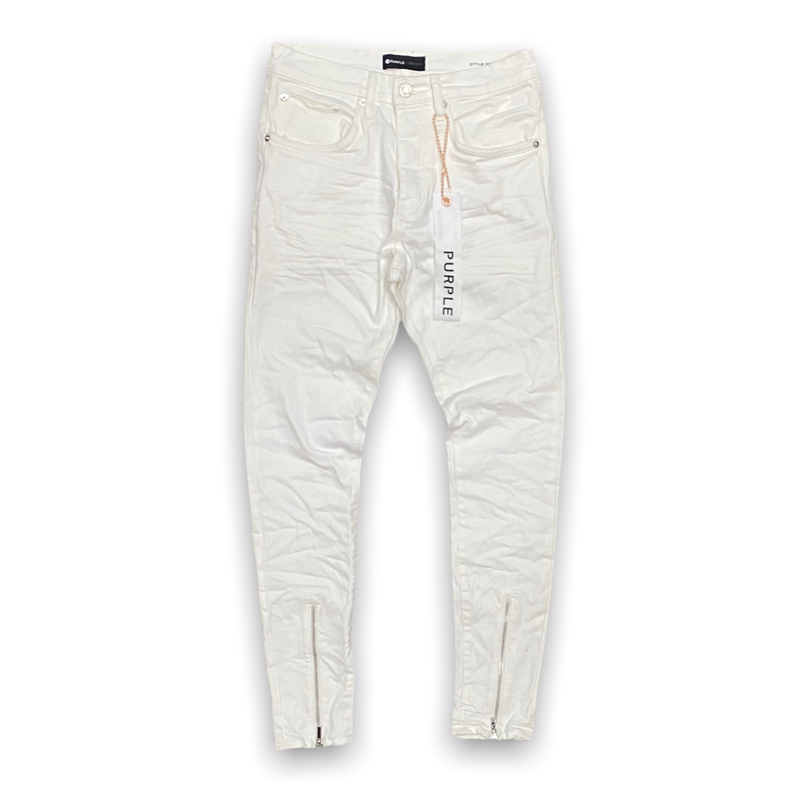 Purple brand (white center front hem zip jean)