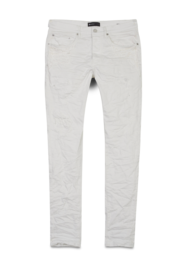 purple brand (white quilted destroy pocket jean)