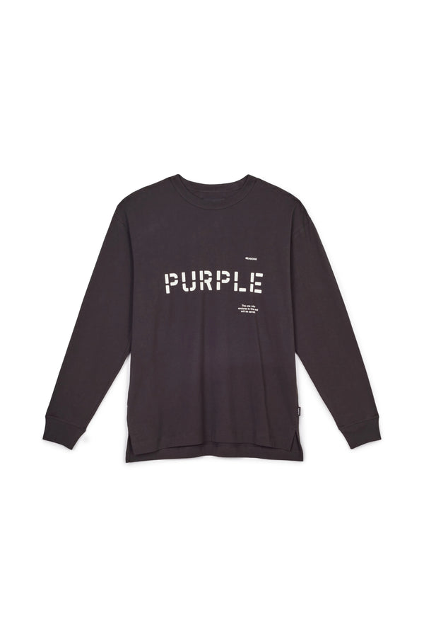 Purple brand (black Jersey stencil long sleeve t-shirt)