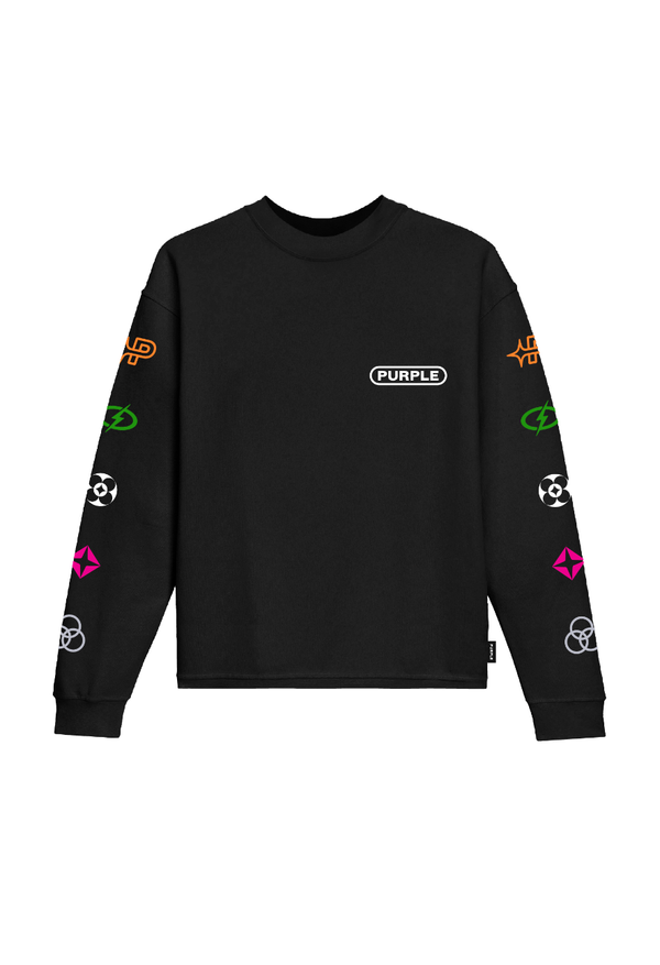 Purple brand (black textured jersey long sleeve t-shirt)