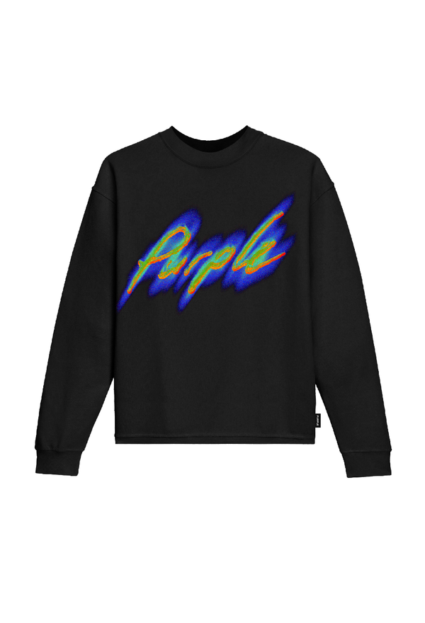 Purple brand (black textured jersey long sleeve t-shirt)