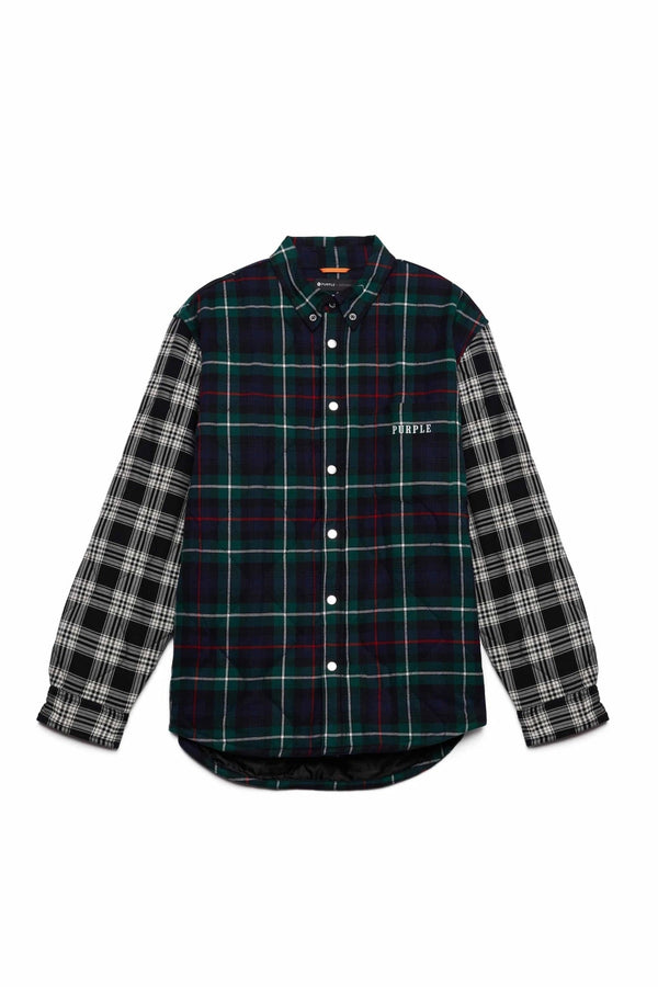 Purple brand (green quilted plaid long sleeve t-shirt jackets)